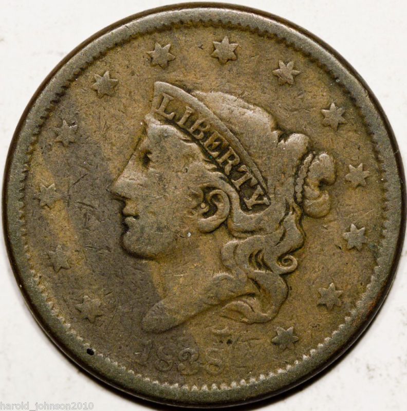 1838 1C Coronet Head Large Cent G+   VG Nice Coin  