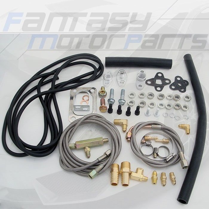 COMPLETE TURBO OIL LINE KIT T3/T4 T04E T04B T70 K27 T60  