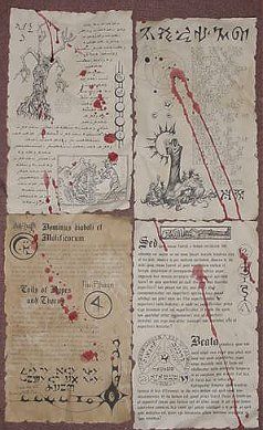 Cthulhu Mythos Necronomicon Pages set#3 LARP prop  