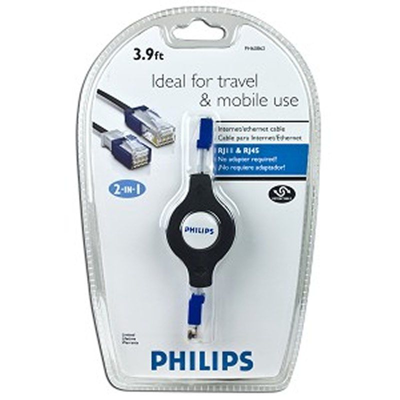 Philips PH60862 Retractable RJ 45 Network/RJ 11 Mo  