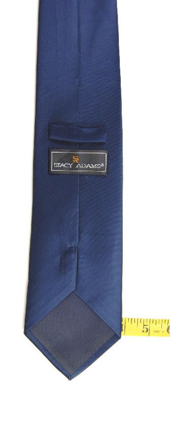 STACY ADAMS SOLID DARK NAVY BLUE FORMAL MENS SILK NECK TIE  