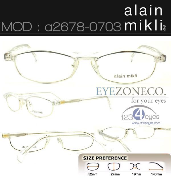 EyezoneCo ALAIN Mikli Eyeglass Clear Frame A2678 0703  