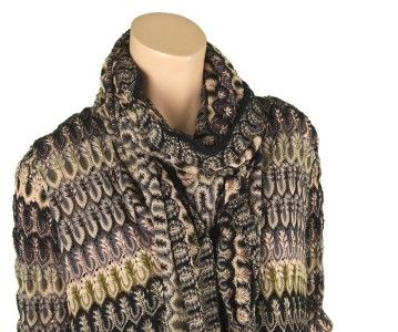 NEW MISSONI LADIES GORGEOUS SIGNATURE ZIG ZAG KNIT COAT 42/8  