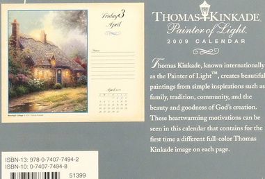 2009 THOMAS KINKADE Painter of Light DAILY BOX CALENDAR  