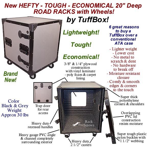 TUFFBOX 14 Sp 20 Deep RACK CASE w/WHEELS SUPER SALE  