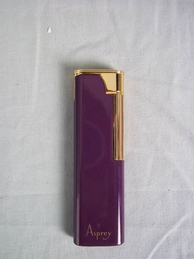 Asprey Purple Enamel & Gold Plated Lighter in Orig. Box  