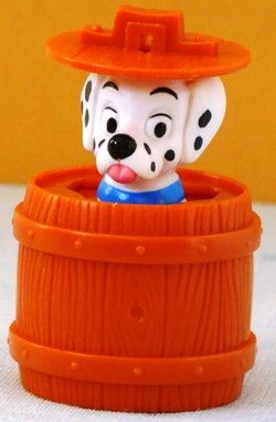 McDonald 101 Dalmatian TOY Ornament #96 POP UP /BARREL  