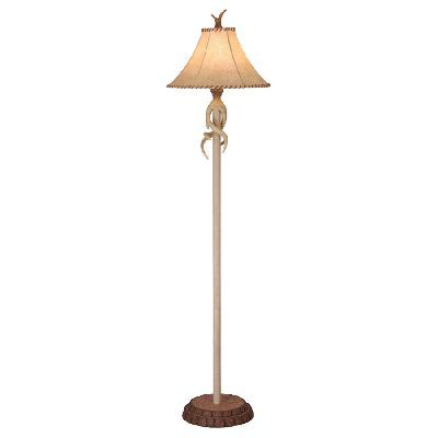 NEW 1 Light Rustic Faux Antler Floor Lamp Lighting Fixture, Faux 