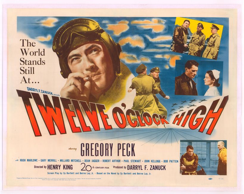 TWELVE OCLOCK HIGH MOVIE POSTER HALF SHT GREGORY PECK  