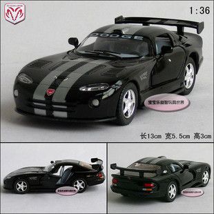 New Dodge Viper GTS R 136 Alloy Diecast Model Car Black B368  