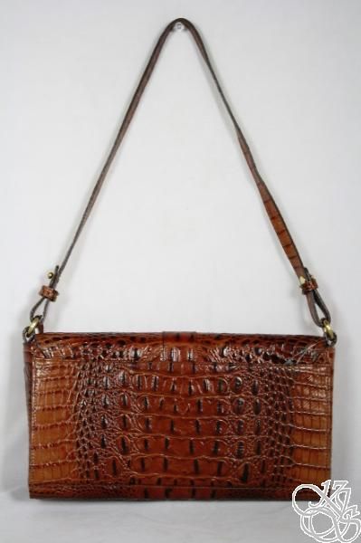 BRAHMIN Bryn Pecan Melbourne Clutch Shoulder Bag Purse New H77151PA 