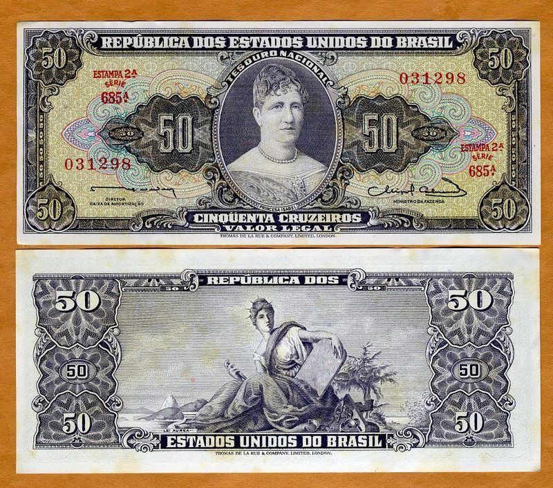 Brazil, 50 cruzeiros, (1963), P 179, aUNC  