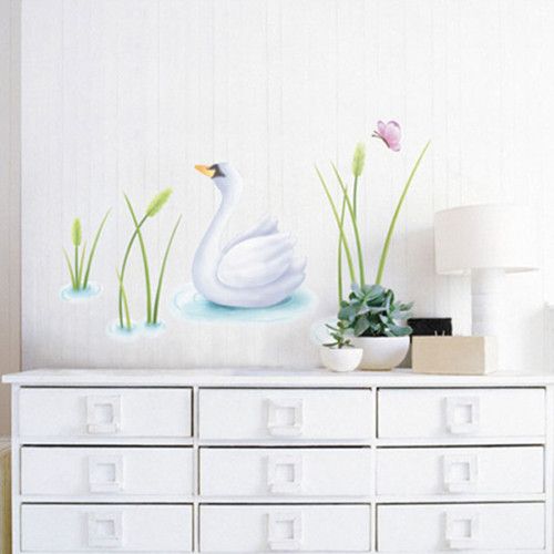 Swan Lake Wall Decor STICKER Removable Adhesive Decal  