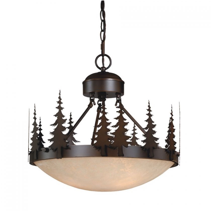 NEW 3 Light Rustic Tree Pendant OR Semi Flush Lighting Fixture 