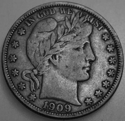 Barber Half Dollar 1909 P Silver  