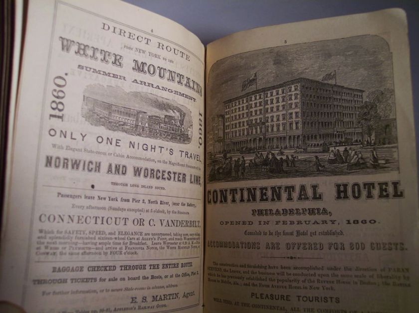 RARE 1860 US Travel Book w 4 LARGE Maps Americana  