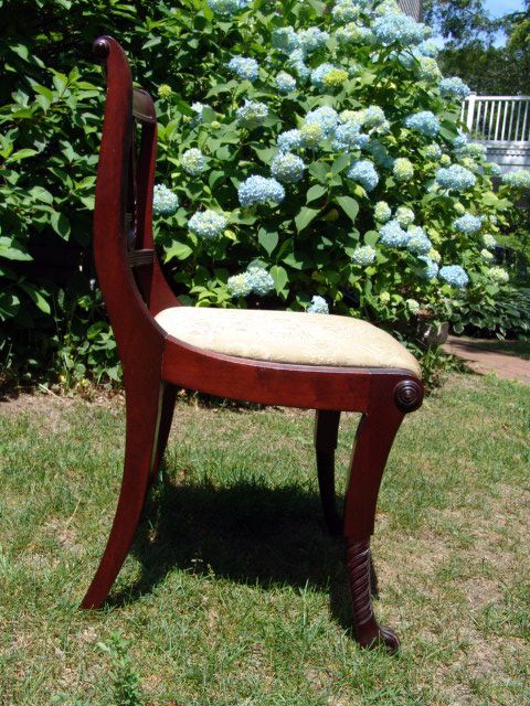 Duncan Phyfe pawfoot lyre back chair  