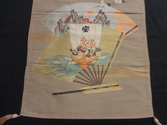 19968# Japanese KIMONO SILK / VINTAGE FUKUSA / WOVEN SENSU  