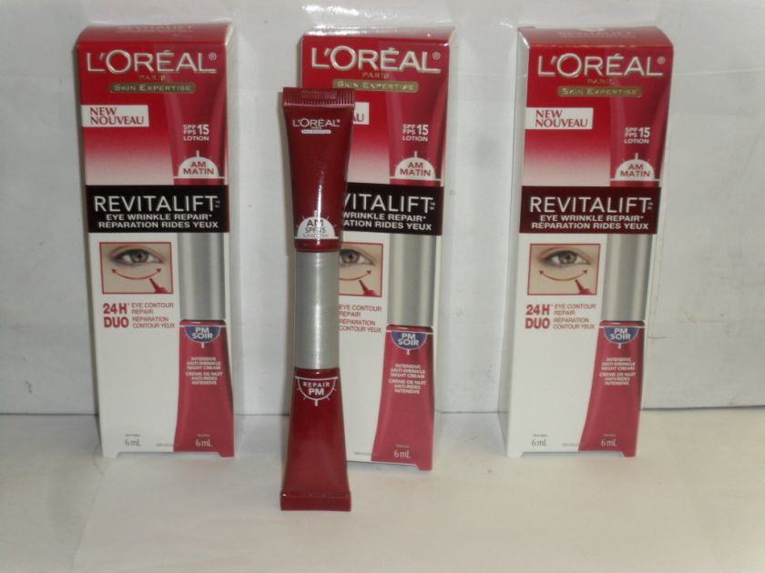 oreal Revitalift Eye Wrinkle Repair AM/PM SPF 15 24hr duo  