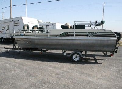 1998 Voyager 20 Pontoon w/ 50hp Mercury Outboard and Trailer Project 