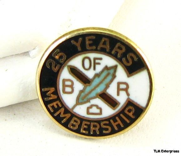 BROTHERHOOD RAILROAD CLERKS   10k Gold BRAC 25 Year PIN  