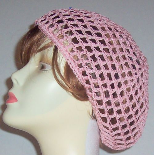 PINK SNOOD CROCHET HAIR NET RENAISSANCE FISHNET  