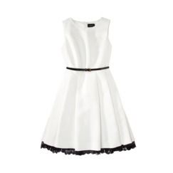 Jason Wu for Target Flared Dress Cream Standard Black Patent Belt Sz 