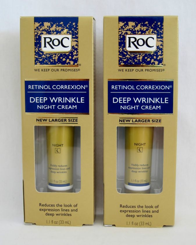   ROC Retinol Correxion DEEP WRINKLE Night Cream. LARGER SIZE 1.1oz each