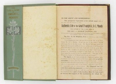 THE LIFE AND WORK OF DWIGHT L MOODY CHAPMAN Prospectus  