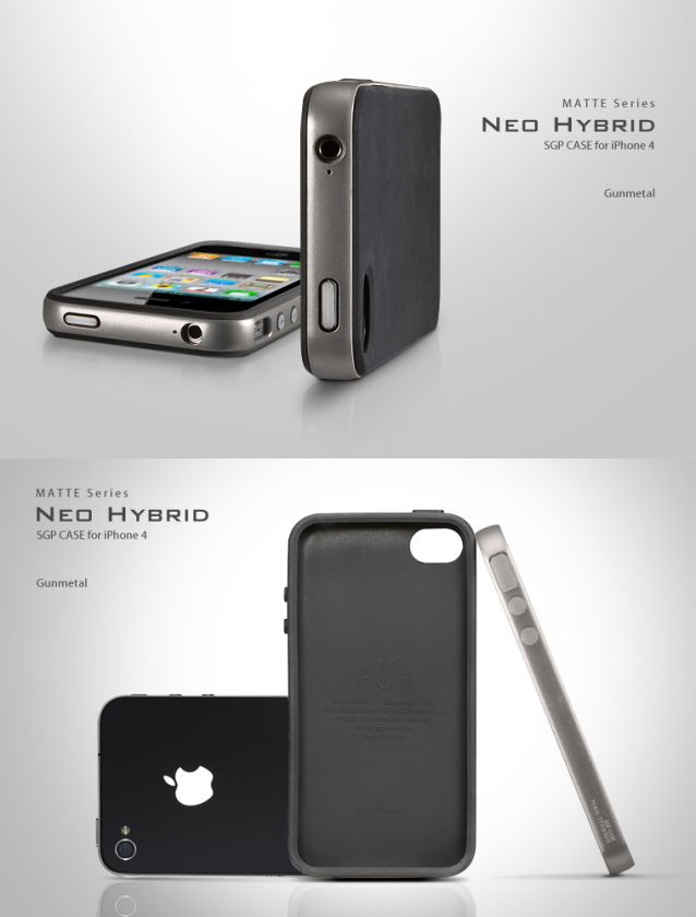 SGP iPhone 4 / 4S Case Neo Hybrid Matte Series Gun Metal