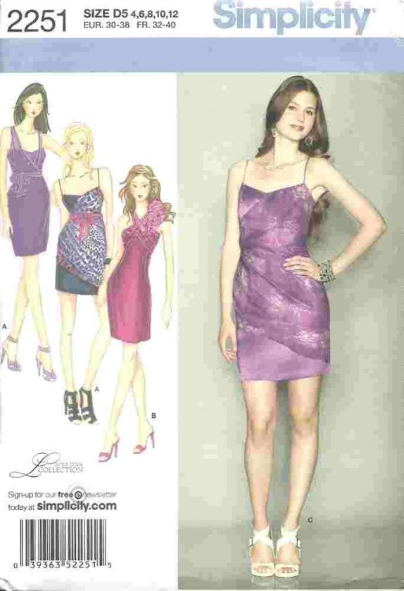 2251 Pattern Misses Dress Drape Variations & Wrap Top  