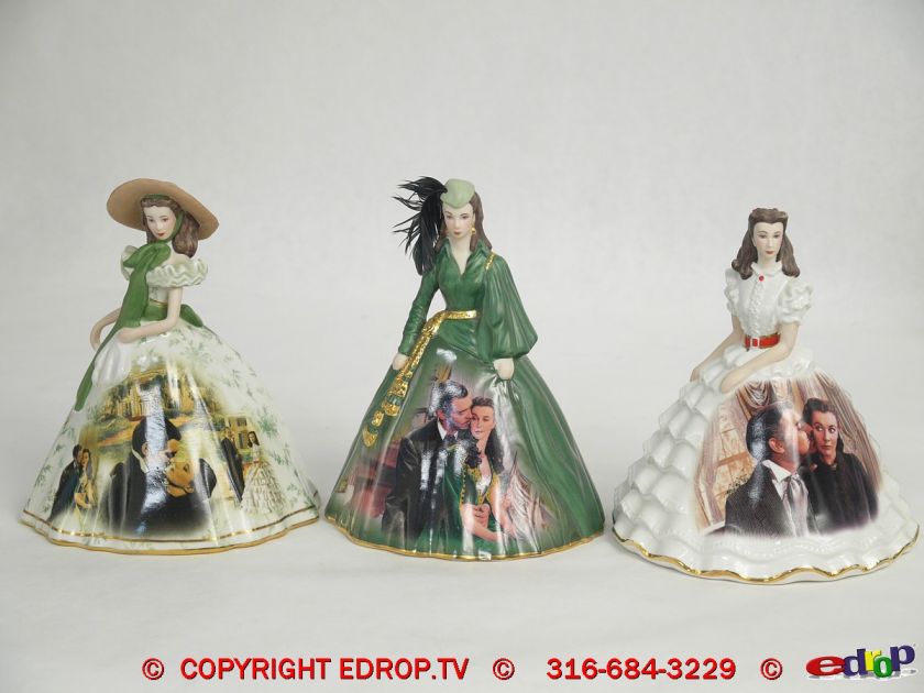 12 lot Gone with the Wind Scarlett Ohara figurine   Dress   Bradford 