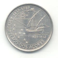 100 Escudos From Portugal KM# 648  DISCOVERY OF AZORES  