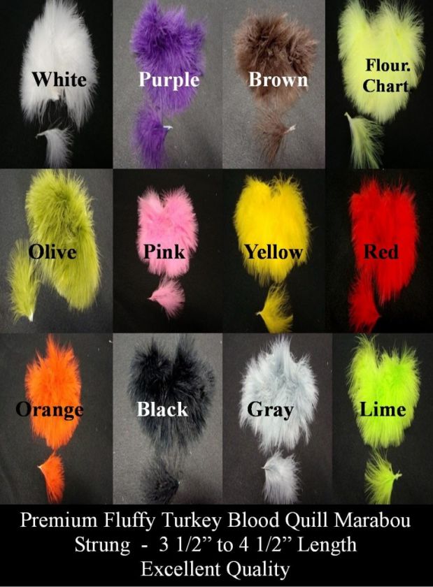 HOT PINK BLOOD QUILL TURKEY MARABOU FEATHERS QUALITY  