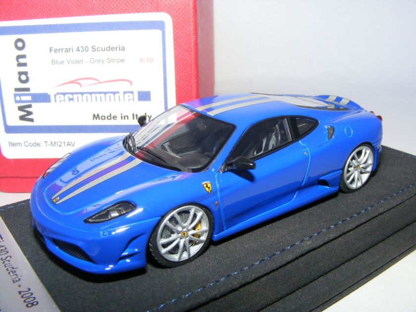 43 Tecnomodel Ferrari 430 Scuderia Blue Violet / Grey Stripe Limited 