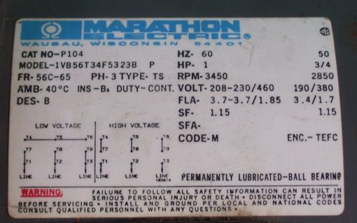 INGERSOLL RAND SMP 1000 PUMP with 1 HP MARATHON MOTOR  