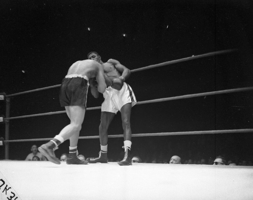 Offering an original 1957 negative of Bobby Boyd vs. Willie Vaughn.