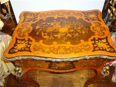 19TH C FRENCH ORMOLU KINGWOOD MARQUETRY DRESSING TABLE  