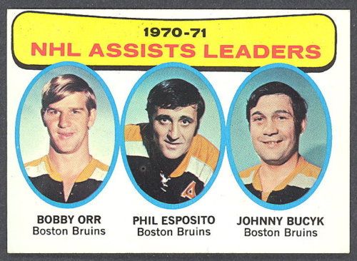 1971 72 TOPPS HOCKEY 2 BOBBY ORR PHIL ESPOSITO LEAD NM  