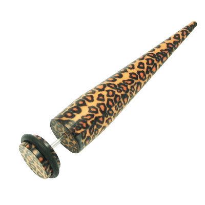 Acrylic 16G Leopard Skin fake Ear Stretchers 80100  