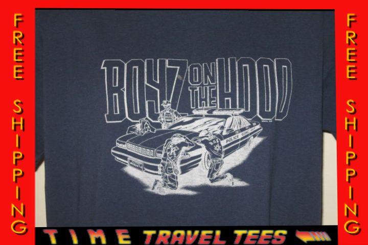   THE HOOD T Shirt XL soft thin 80s movie N parody hip hop police  