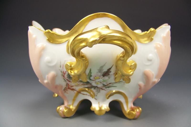 LIMOGES HAND PAINTED APPLE BLOSSOMS FERNER  