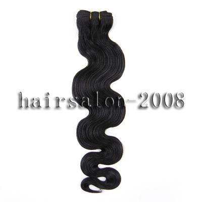   of Brazilian Virgin remy human hair WAVY weft extensions#1B  