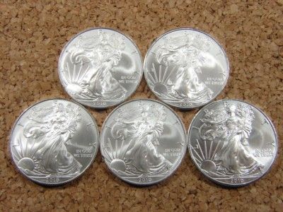 Lot of Five Scrap Silver Eagles .999 Bullion Investment 1 Day FREE S&H 