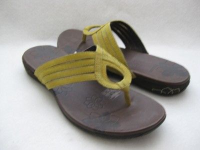 NEW MERRELL LIDIA WOMENS YELLOW LEATHER FLAT THONG SANDAL SHOE SIZE 