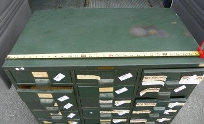   Antique 27 Drawer Cupboard Green 1940s Cabinet 37x30x17  