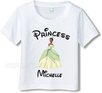 Disney Princess Tiana or Cinderella T Shirt Personalized YOUR NAME or 