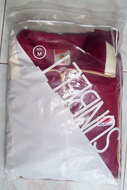 Sunbelt Soft Zip Front Warm Up Sweats   Maroon & Camel   Medium   NEW 