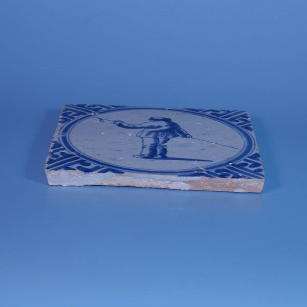 Set of four 17th century Dutch Blue Delft Wanli tiles   