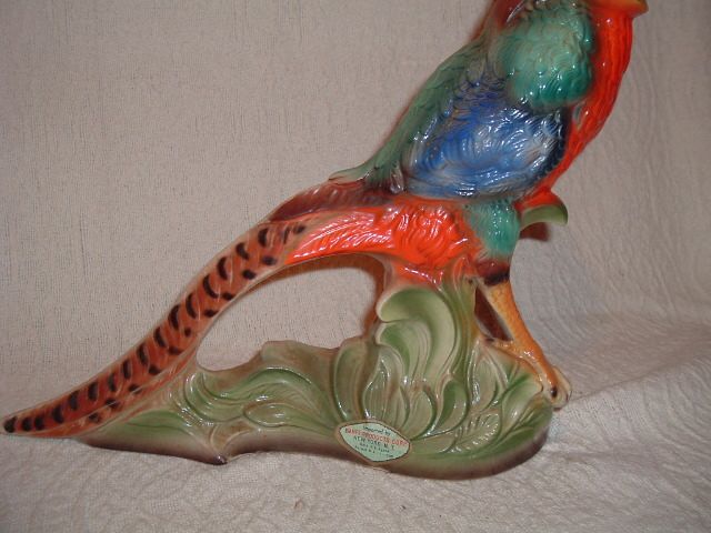 Huge Golden Pheasant Decanter Bottle Figurine Statue  